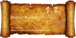 Vetro Kornél névjegykártya