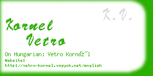 kornel vetro business card